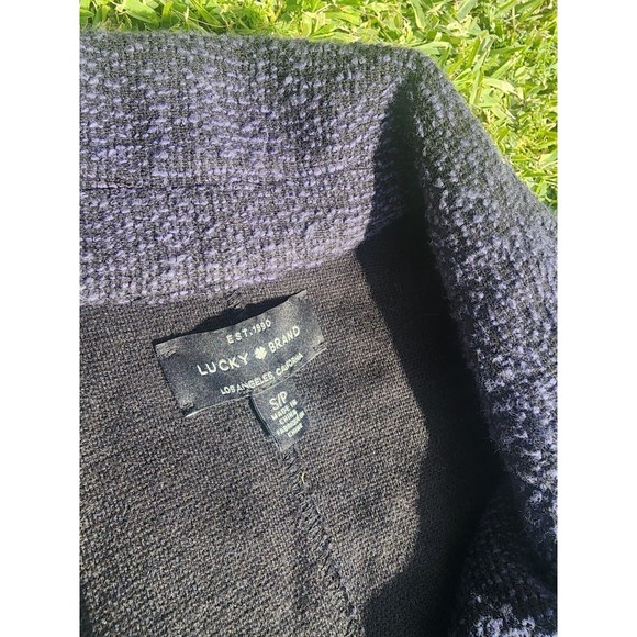 Lucky Brand Women's Blue Tweed Blazer Coat Two Button Size Small - Picture 3 of 8